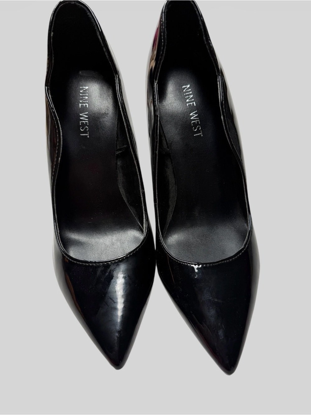 Nine West Black Patent Pointed Stiletto Pumps - Picture 3 of 8